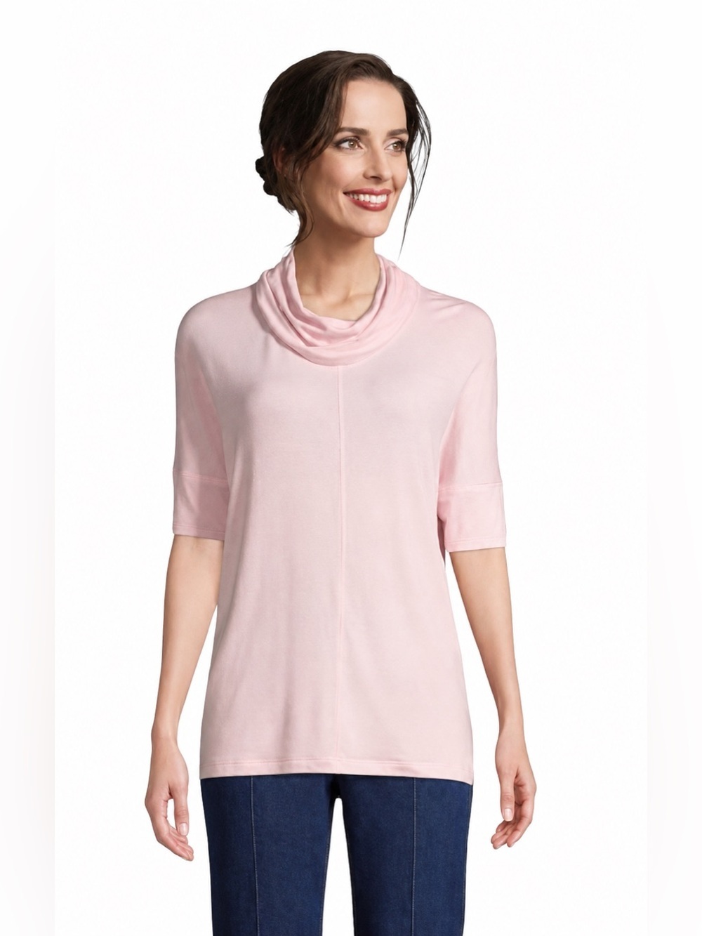Land’s End Women's Super Soft Elbow Sleeve Cowl Neck Pullover Top size XS